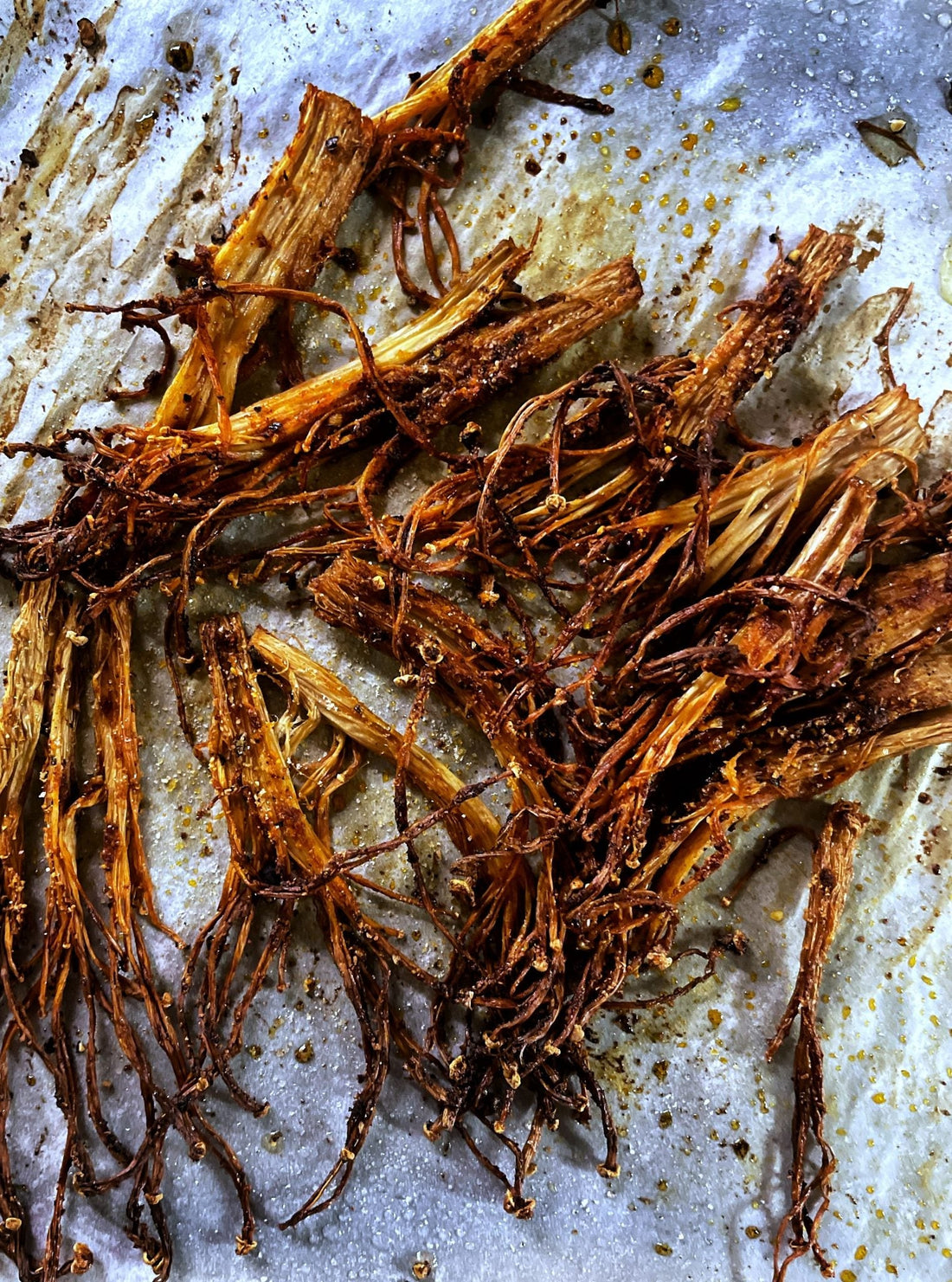 Crispy Baked Enoki Mushrooms